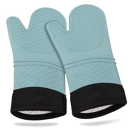 Multi-Purpose Silicone Gloves for Kitchen Cooking: Heat Resistant, Waterproof, and Non-Slip for BBQ, Grill, Microwave, Oven, and Baking