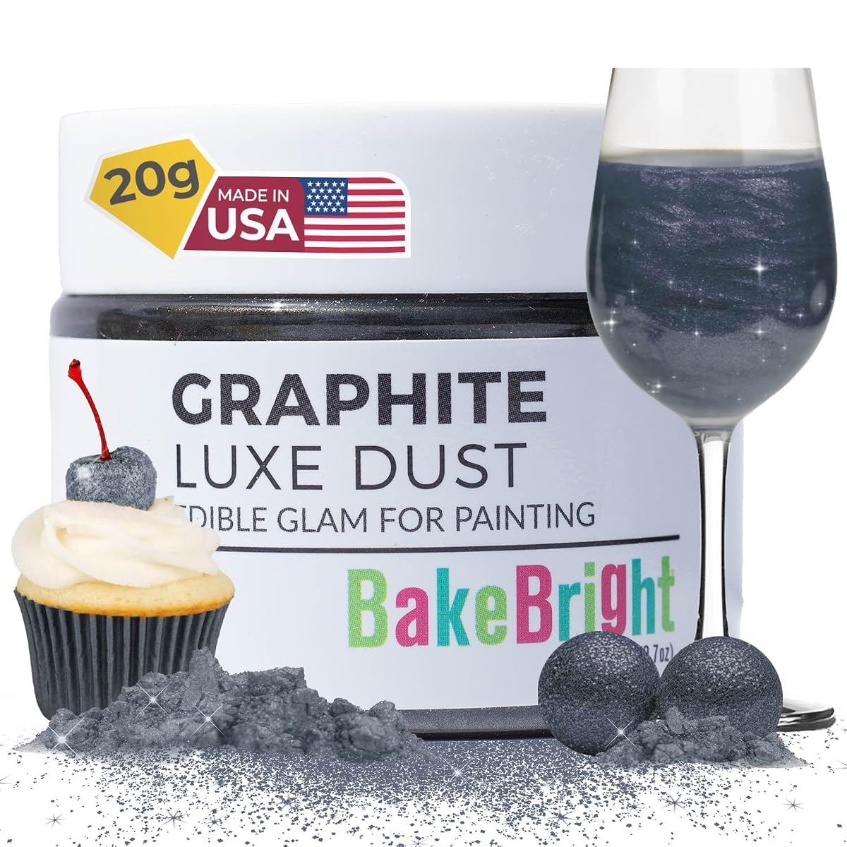Bulk (20G) Black Luster Dust Edible Cake Decorations Edible Black Dust For