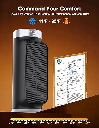 Miniatura 7 de Calentador de espacio inteligente, calentador PTC de 1500 W con control de voz WifiAppAlexaGoogle para uso en interiores, calienta y enfría