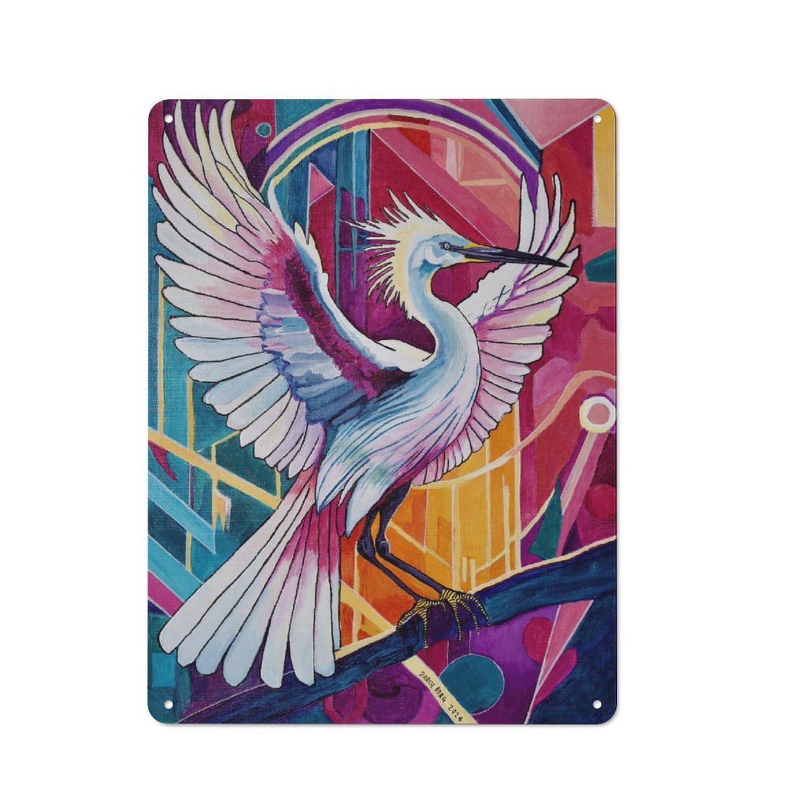 Everyday Egret Metal Gift Sign 40x30cm, Room Wall Plaque for Home, Shop, Pub Or Studio Wall
