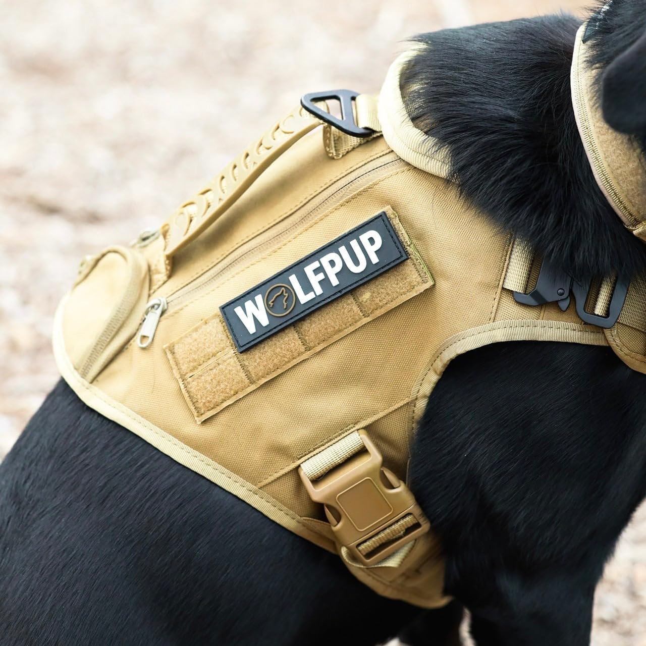 Tactical Dog Vest Harness (Khaki, Large)