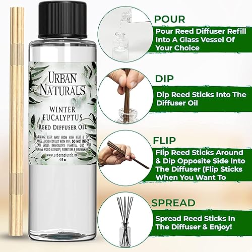 Miniatura 52 de Urban Naturals Reed Diffuser Oil Refill Ocean Mist Sea Salt with Salt Spray, Violet Leaf, Sea Grass, Driftwood 8 oz + Free Reed Sticks, Made in The