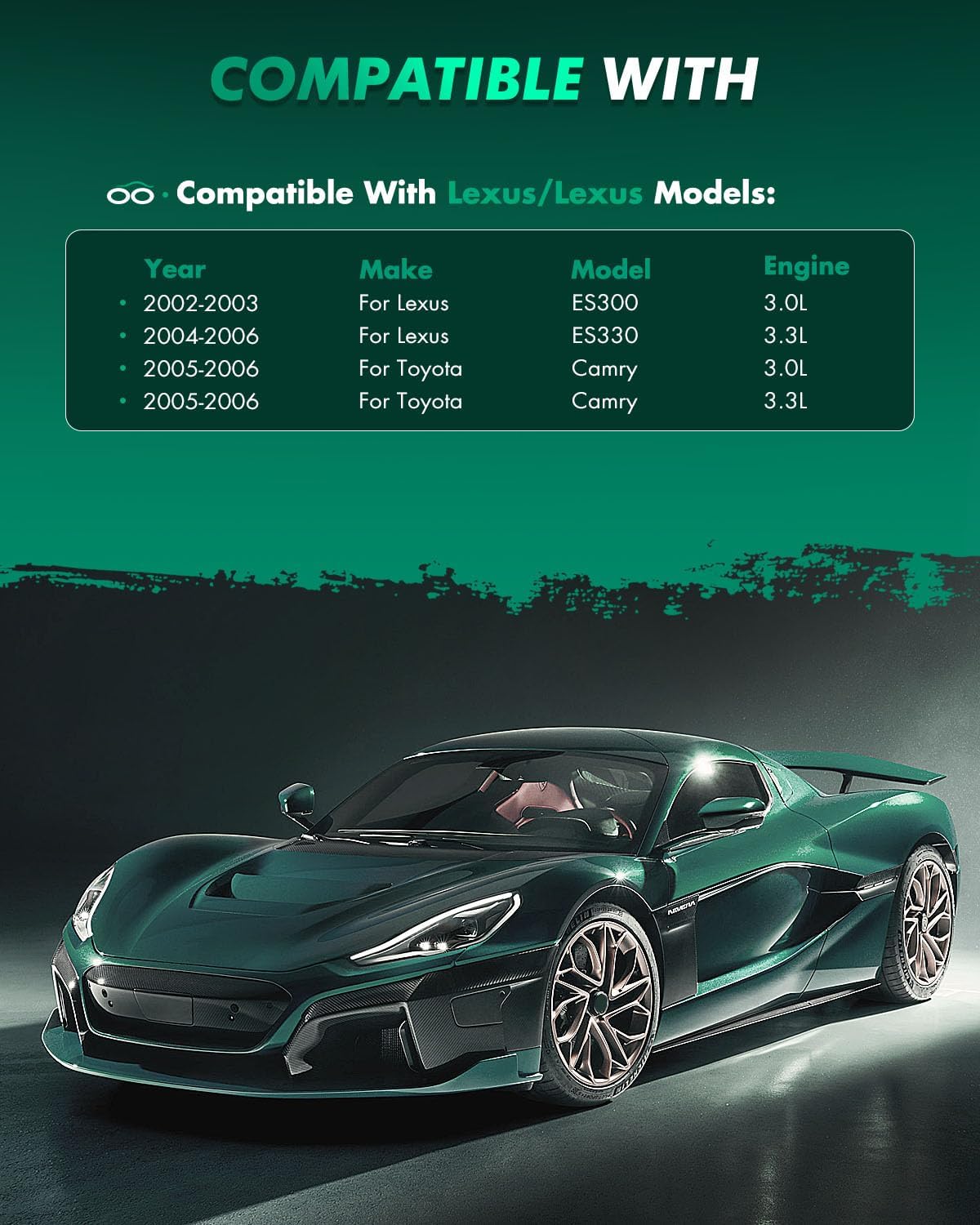 SCITOO D906 D885 Ceramic Brake Pads Sets Front & Rear Replacement For Lexus ES300 2002 2003,For Lexus ES330 2004 2005 2006,For Toyota For Camry 2005 2006