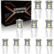 194 LED Bulb for License Plate Bulb,Super Bright White 168 2825 W5W Car Interior Light Bulb Replacement for Dome Light, Courtesy Light, Map Light, Pack of 10