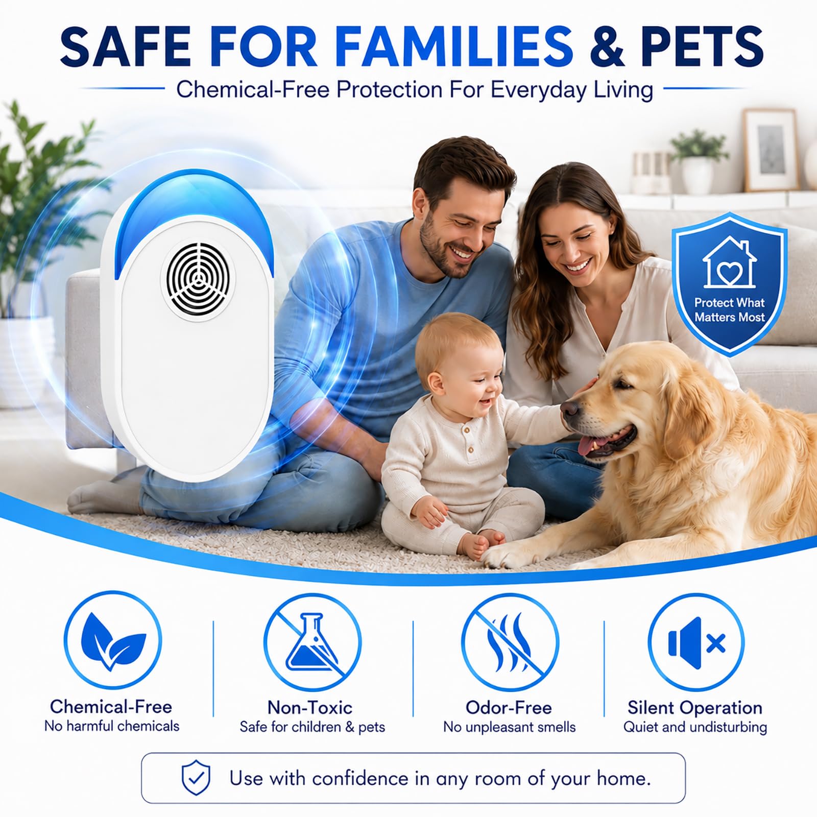 Repelente ultrasónico mejorado, paquete de 6 unidades, ultrasónico y repelente para cucarachas, roedores, ratones, insectos, hormigas, mosquitos, ratones, arañas, enchufe electrónico para control de