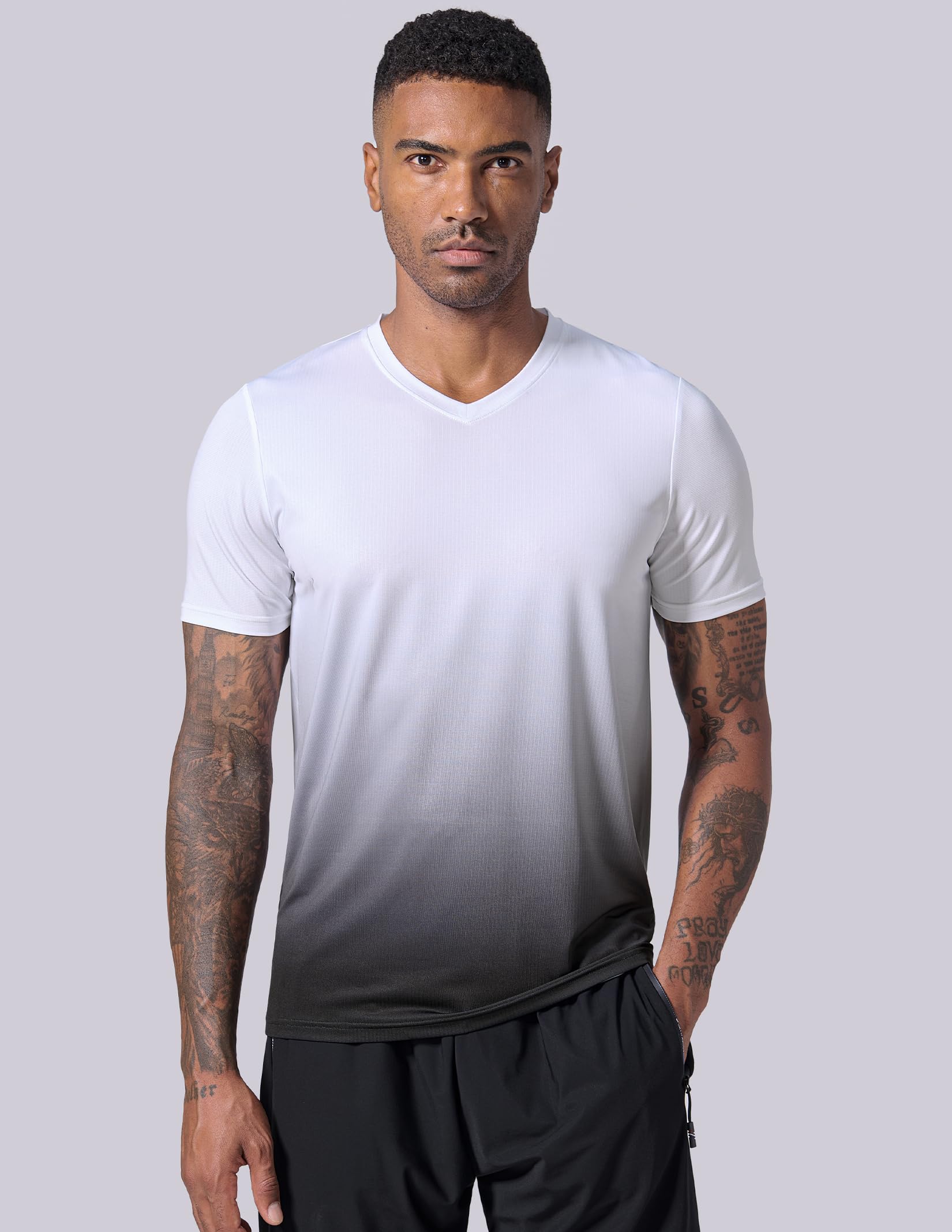 Liberty Pro Camisetas de Manga Corta con Cuello En V Dry Fit Hombre