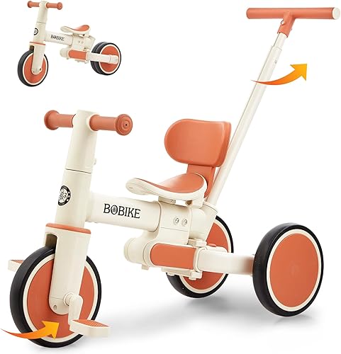 Miniatura 12 de Bobike - Triciclo 5 en 1 para niños pequeños de 18 meses a 5 años, bicicleta para niños pequeños con mango de empuje y respaldo, bicicleta de