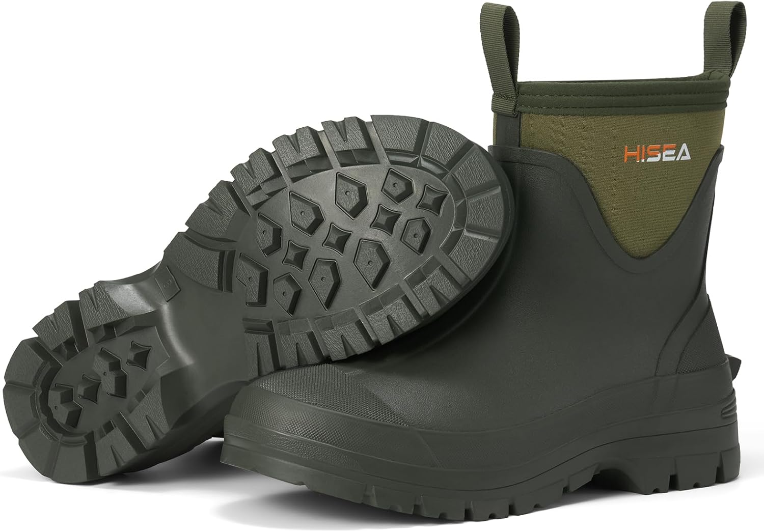 HISEA Mens Mud Boots Short Garden Shoes Ankle Hight Waterproof Neoprene Rubber Rain Boots - Image 6