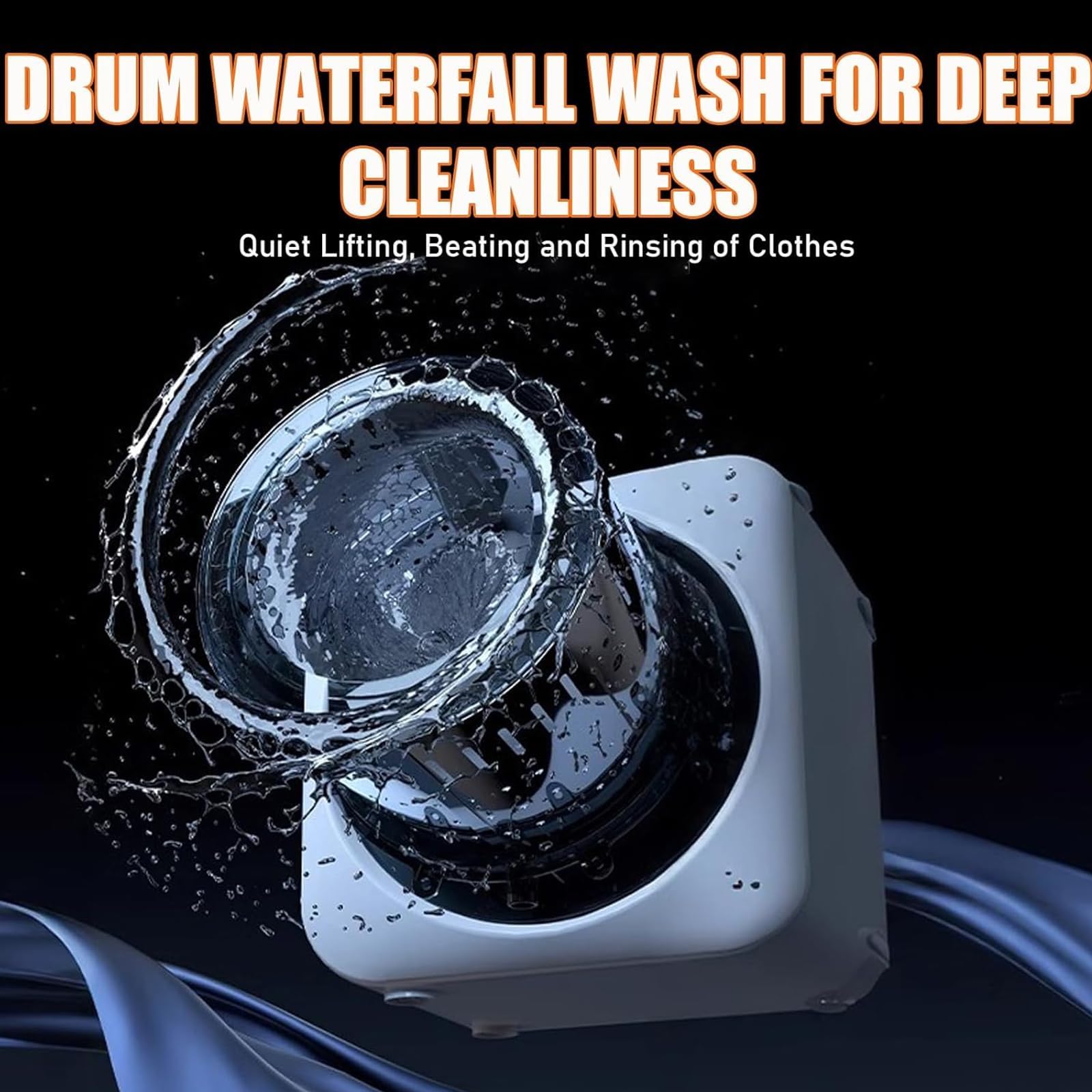 2-in-1 Mini Tragbare Wasch- und Trockner-Kombination, Fronttrommel-Design mit LCD-Panel, Wandmontage und Desktop-freundlich, 3,5 l Edelstahlwanne, Smart Touch, ideal für kleine Kleidung, Unterwäsche