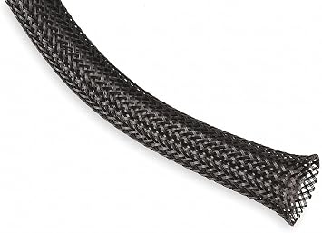 Braided Sleeving, 0.750 in, 50 Ft, Black