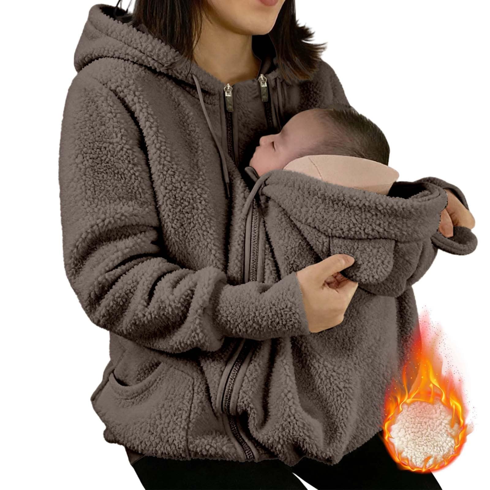 Giacca da Donna in Pile con Cerniera 2 in 1 per Neonati, Cappotto Invernale per maternità, Vestiti Neonati Spessi Felpe Ragazzo Belle
