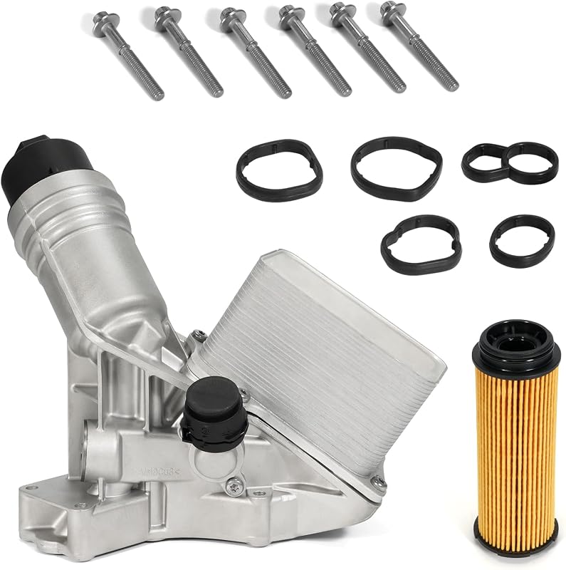 Carcaça do filtro e resfriador de óleo do motor Aumzong em alumínio para BMW 340i, 440i, 540d, 540i, 640i, 740i, M240i, X3 e X4 – 1 unidade