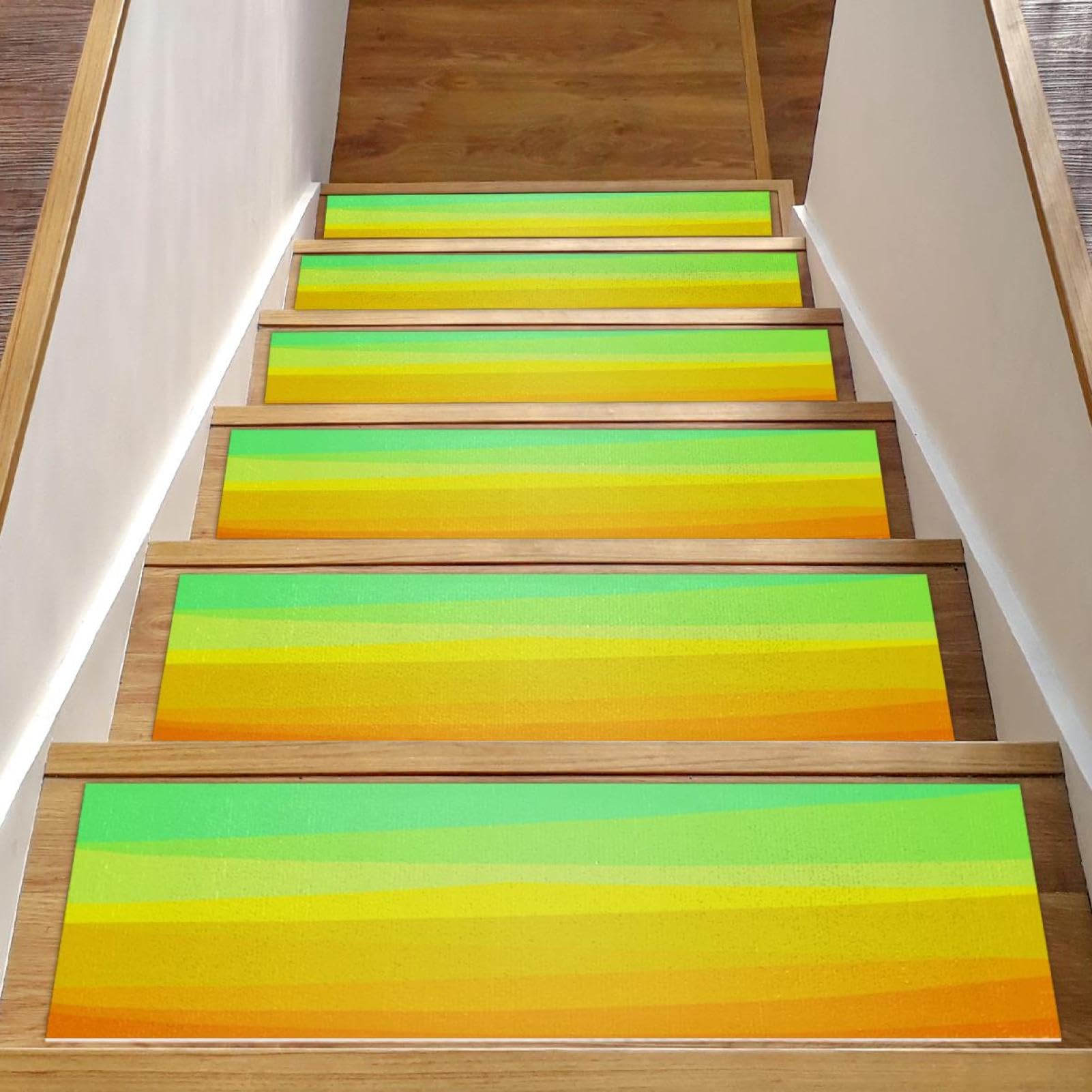 Alfombras de seguridad para niños y ancianos con diseño de rayas arcoíris