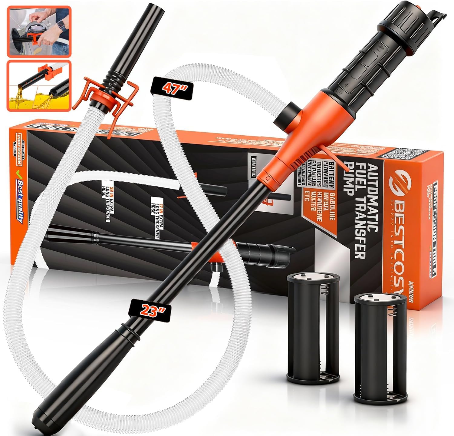 Portable Transfer Pump Battery Operated Electric Siphon Pump for Gas