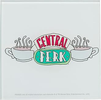Silver Buffalo Friends Central Perk Doodle Logo 4-Piece Glass Coaster Set