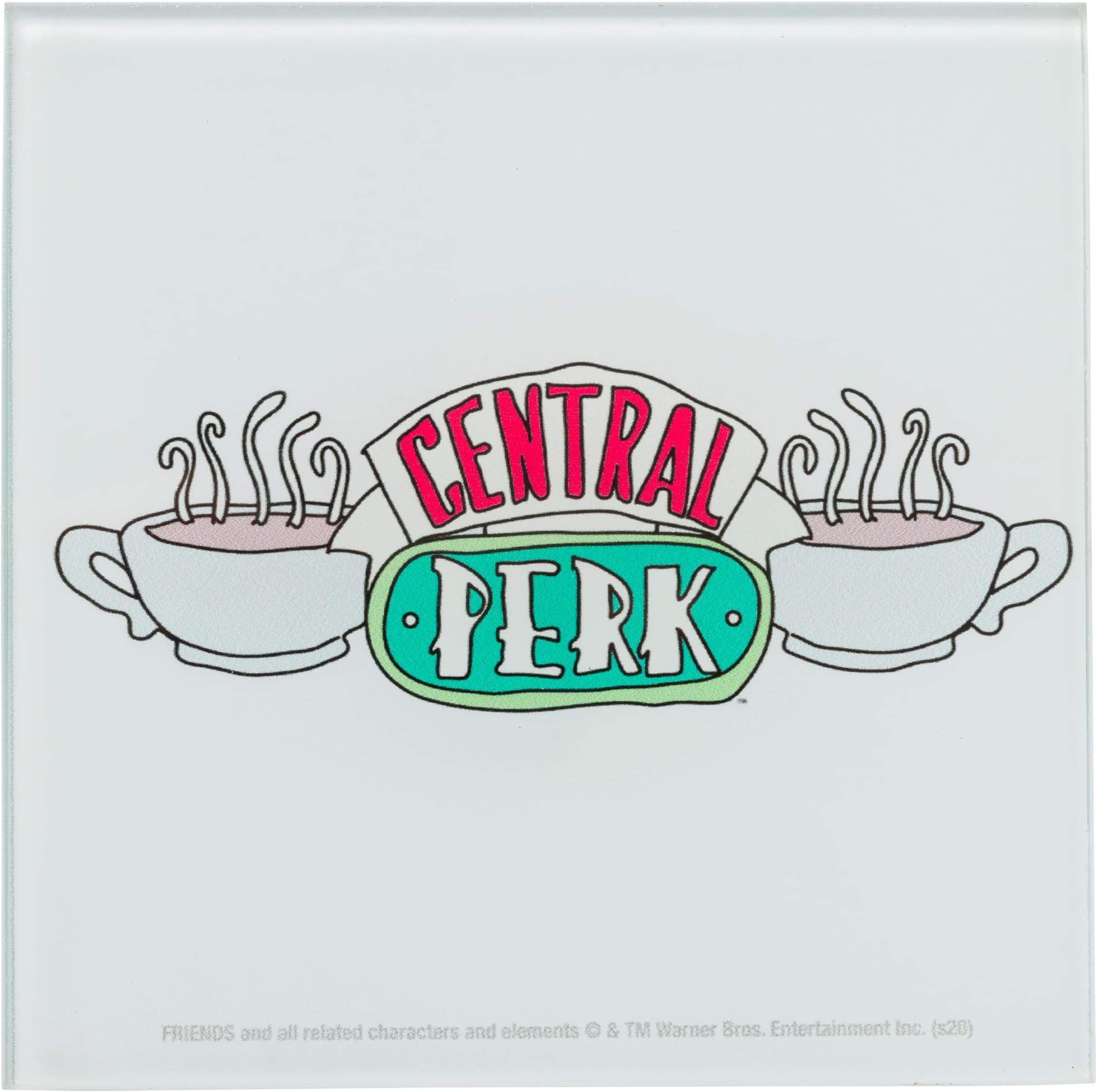 Silver Buffalo Friends Central Perk Doodle Logo 4-Piece Glass Coaster Set