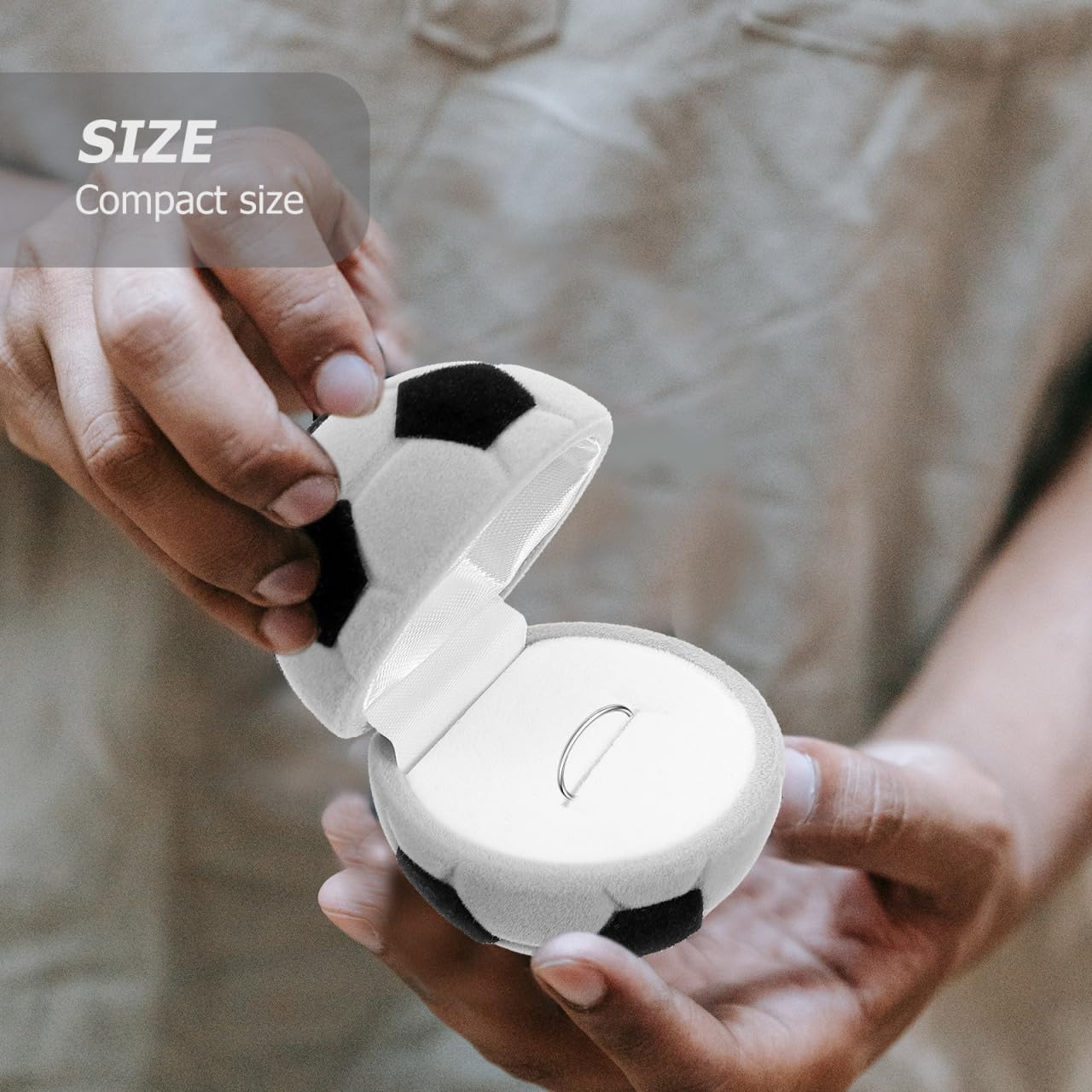 Didiseaon Soccer Mini Travel Jewelry Case Round Black and White Soccer Stuff Portable Jewelry Organizer Storage Case for Christmas Graduation Sports Team Club Birthday Goodie Favors image 3