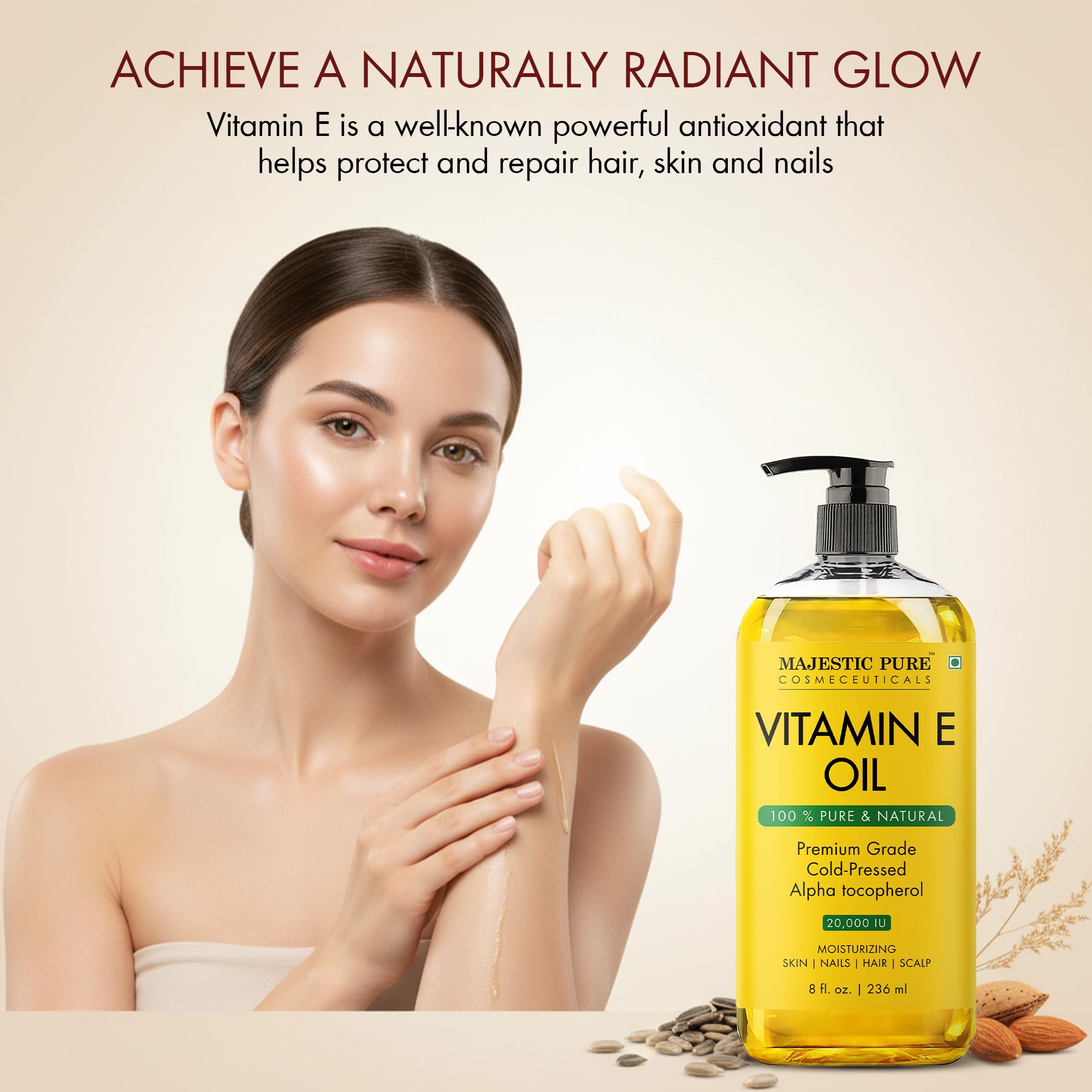 Majestic Pure Vitamin E Oil 100% Pure & Natural Hair Tonic - 8 Fl Oz — Amazon image 4