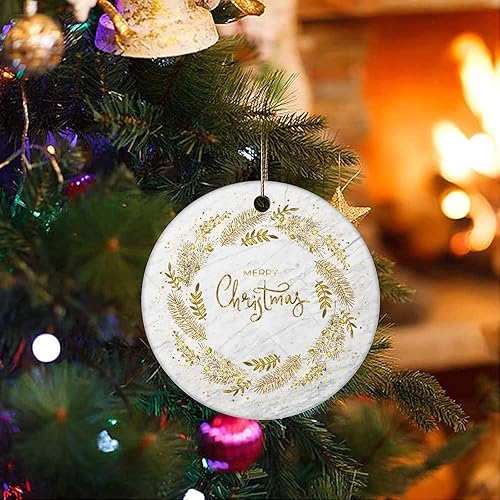 Miniatura 3 de Christmas Keepsake Ornaments Merry Christmas Marble Ceramic Ornament Gifts Ornaments Natural Marble Christmas Tree Hanging Ornaments Souvenir