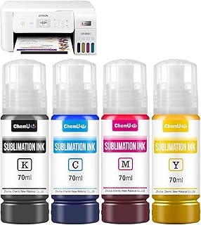 Sublimation Ink for Ecotank ET-2800 ET-2803 ET-2840 ET-4700 ET-4800 ET-2400 ET-2720 ET-15000 ET-2850 ET-2760 Vivid Colors for DIY Studio & Gift Transfers Works on Mugs T-Shirts Fabric