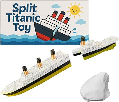 SANDS3D Titanic Break In Half Bath Boat And Pool Toy,Break In Half RMS Titanic Toys For Kids, Historically Accurate Breakable Titanic Toy, Titanic Ship, Titanic Cake Topper, Titanic Figurine