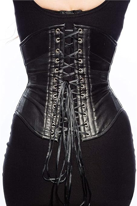 Naveed Corsetto sottoseno da donna in cotone per allenamento in vita forte a clessidra, Nero , 5XL