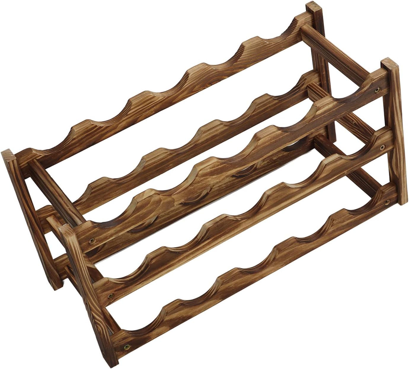 Aramox Work Roof Wine Shelf for Pine for Wood Bottles Warning Organizer for House Food (3 Layer 15 Bottles Capacity)