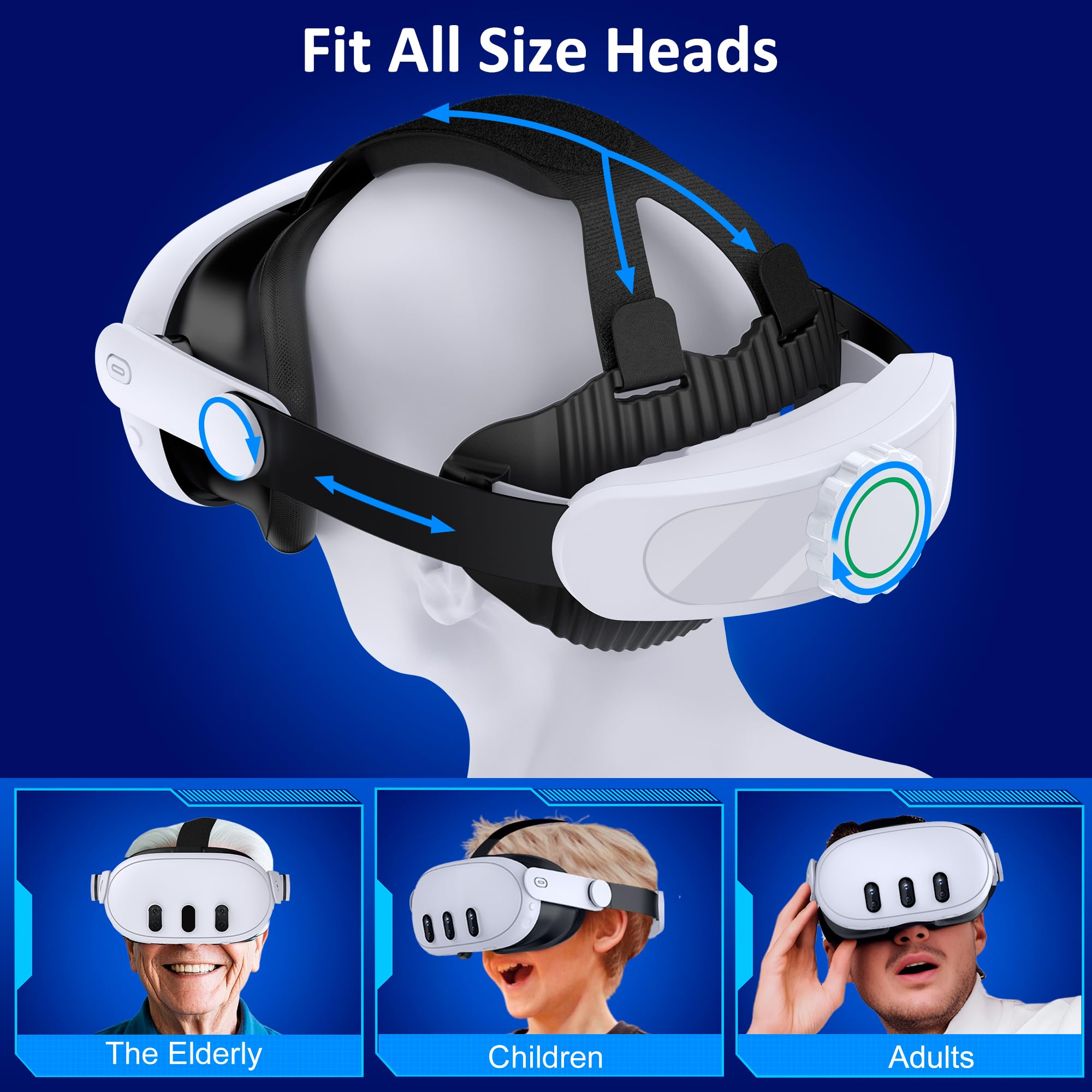 HELLCOOL Headstrap Kompatibel mit Meta Quest 3S/Quest 3/Quest 2 - Head Strap Zubehör für Meta Quest 2/3/3S - Elite Headstrap mit Komfort, Reduzieren Sie Gesichtsstress, Leichtgewicht, Ergonomisch