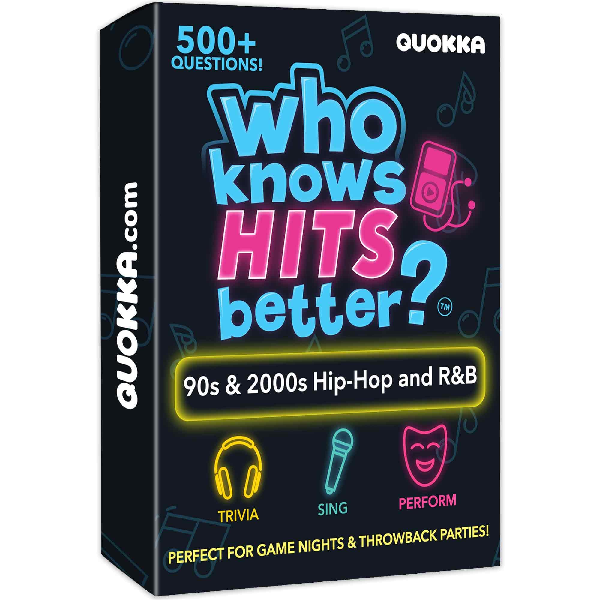 QUOKKA Who Knows Hits Better? 500+ Questions Music Games, 90s & 2000s Hip-Hop & R&B Edition