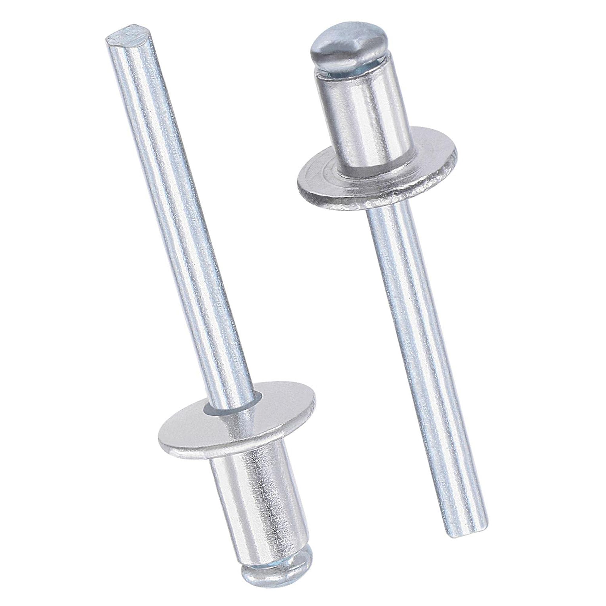 TOP-VIGOR 50 Pcs Aluminium Blind Rivets 6mm x 10mm, Pop Rivets for Metal with Mandrel, Open End Flat Head Rivets for DIY, Furniture & General Fixing