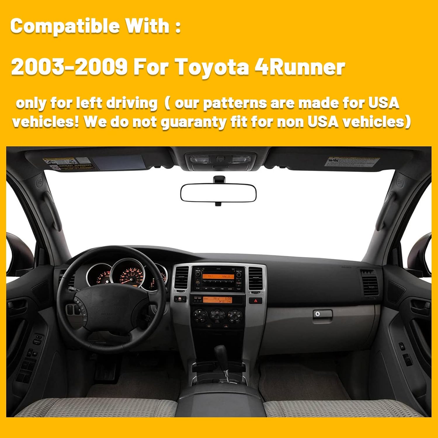 Dashboard Dash Board Cover Mat Pad Carpet Non-Slip Custom Compatible with Toyota 4Runner 2003-2009 Protector Sun Shield（2003-2009）