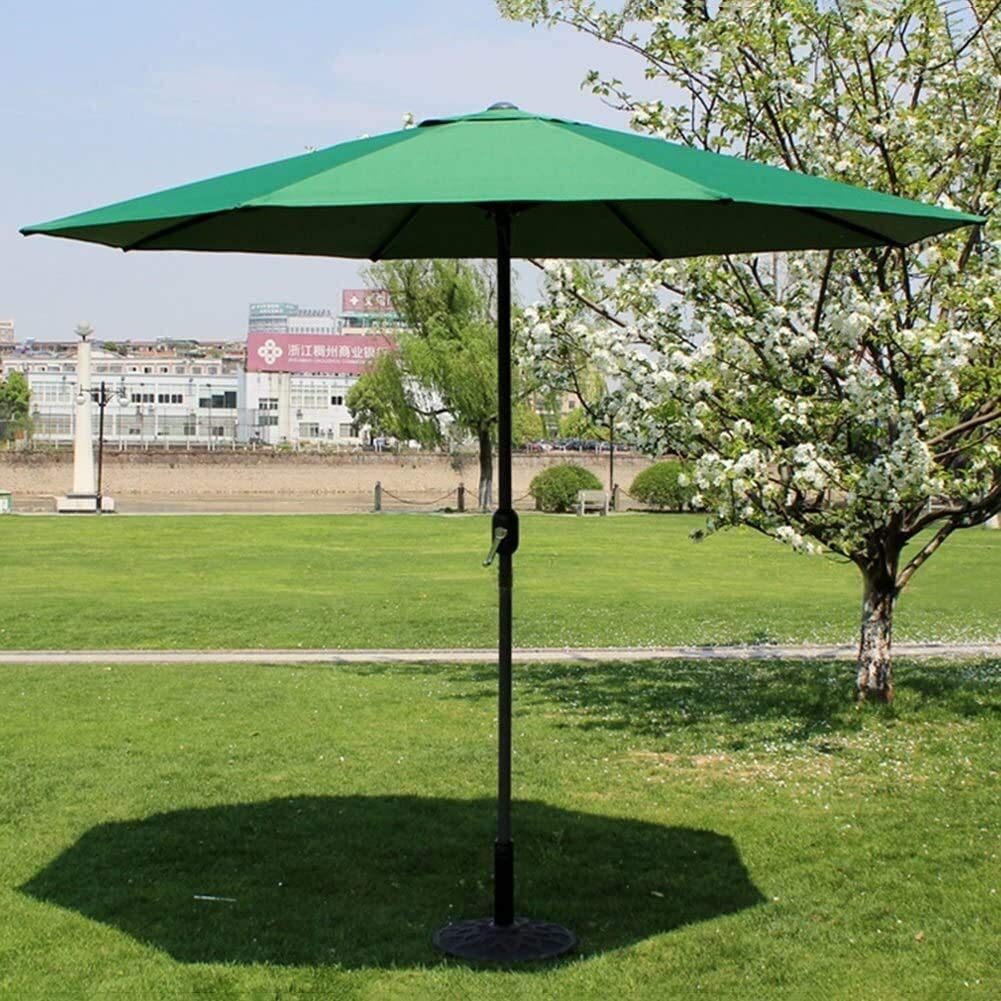 SaryEdge Outdoor Garden Parasols Parasols Outdoor Umbrella Market Patio Garden Lawn Table Sun Canopy Iron Pole Umbrella UV Protective 270cm250cm,Without Base good,G,Green-A