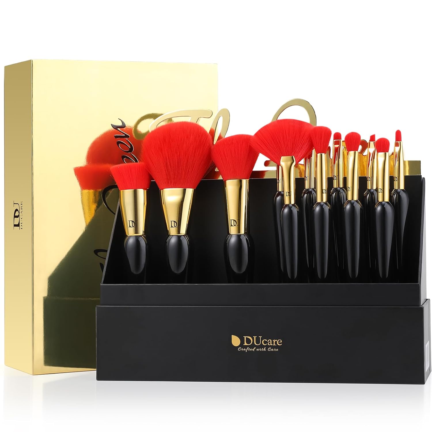 DUcare Makeup Brushes 12Pcs The Queen Series Makeup Brush set Premium Gifts Kabuki Foundation Blending Face Powder Blush Concealers Eye Shadows Brushes - Image 9
