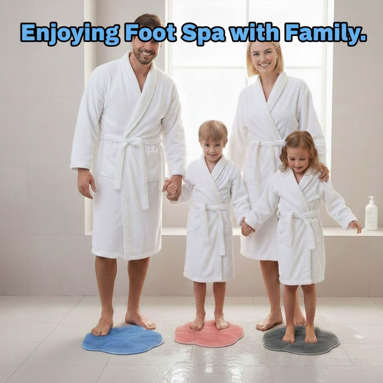 Silicone Foot Scrubber Mat No Bend, 12"x12" Shower Foot Scrubber Mat for Seniors Pregnant Women Overweight, Non-Slip Suction Cup, Wall Mount, Compact Bathtub Foot Cleaner Mat