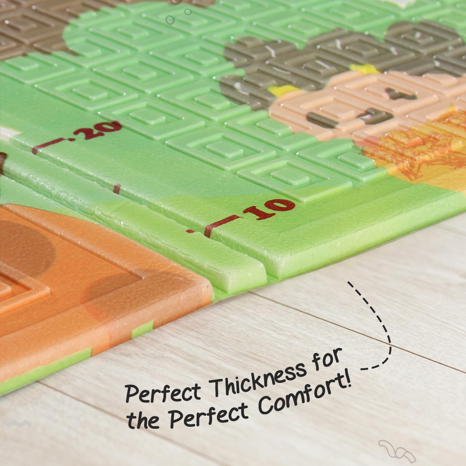 Intelliskills Premium Extra Large Reversible Play Mat for Babies,Learning&Crawling Foldable Baby Mat for Floor,Non-Toxic&Anti-Skid Play Mat,Waterproof,6.5x4.5 ft,0.6cm Thick(Jungle Animals&Ocean Life) 4
