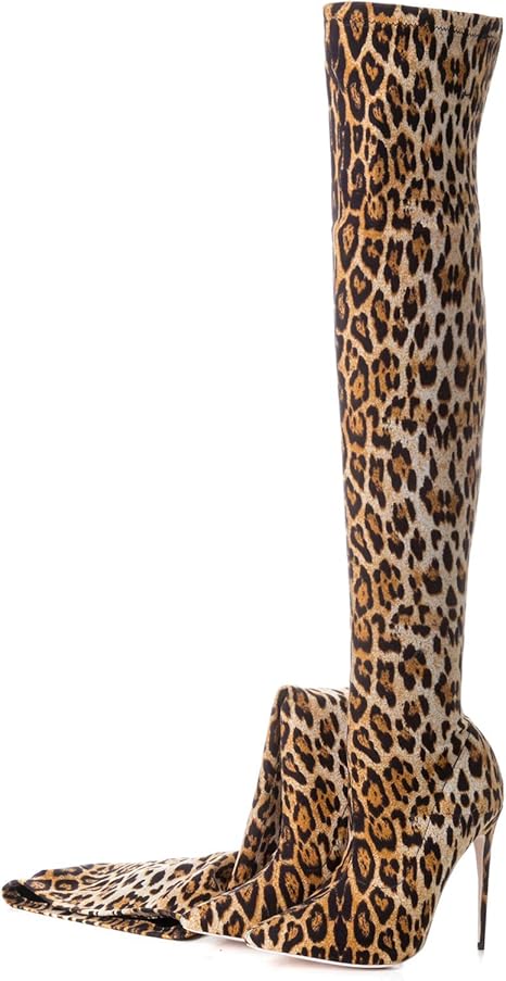 Botas altas leopardo Clearance