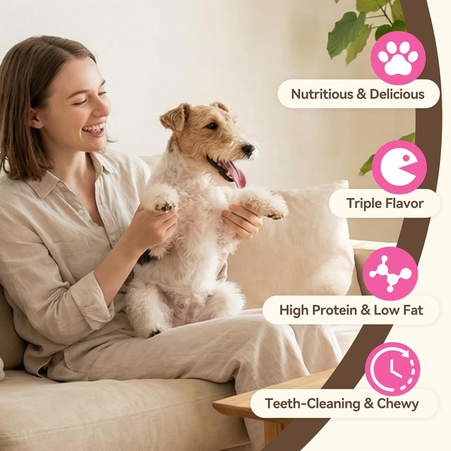 Dog Treats Rawhide Sticks with Chicken, Duck & Chicken Liver, Triple Flavor Beefhide Chews for Small & Medium Dogs, 5 Inch, 30 Count, 21.16 oz