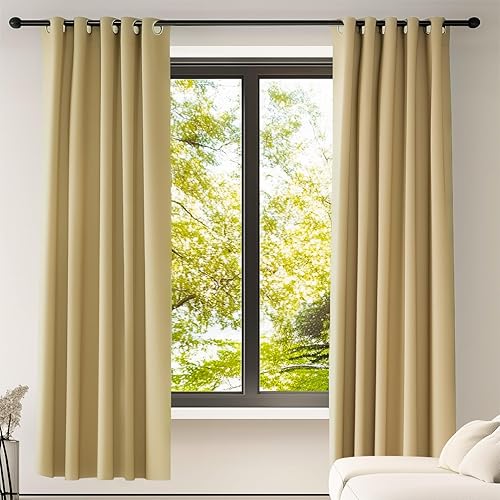 Miniatura 43 de Cortinas opacas con aislamiento térmico azul para oscurecer la habitación, 72 pulgadas de largo para sala de estar, cortinas con ojales de 42 x 72