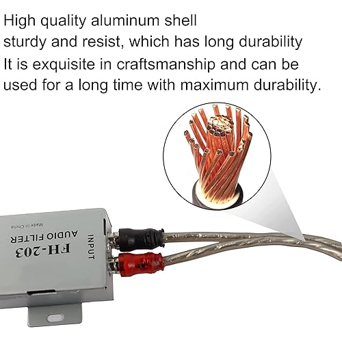 Miniatura 2 de XMSJSIY Filtro aislante de ruido de audio para automóvil, 2 canales RCA de señal de tierra supresor de ruido eliminador de filtro para amplificador