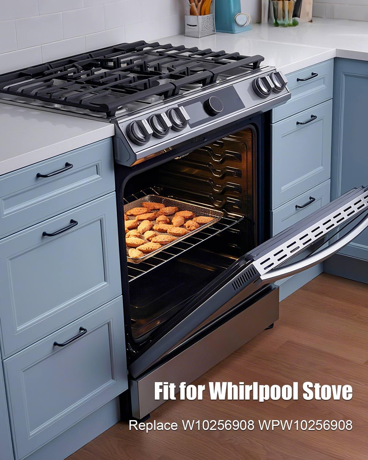 W10256908 Oven Rack Fit for Whirlpool Range Stove Oven, 24 x 15.75 Inch Oven Baking Rack Replace W10138079, 3195710, W10179196, 304 Stainless Steel, 2 Pcs