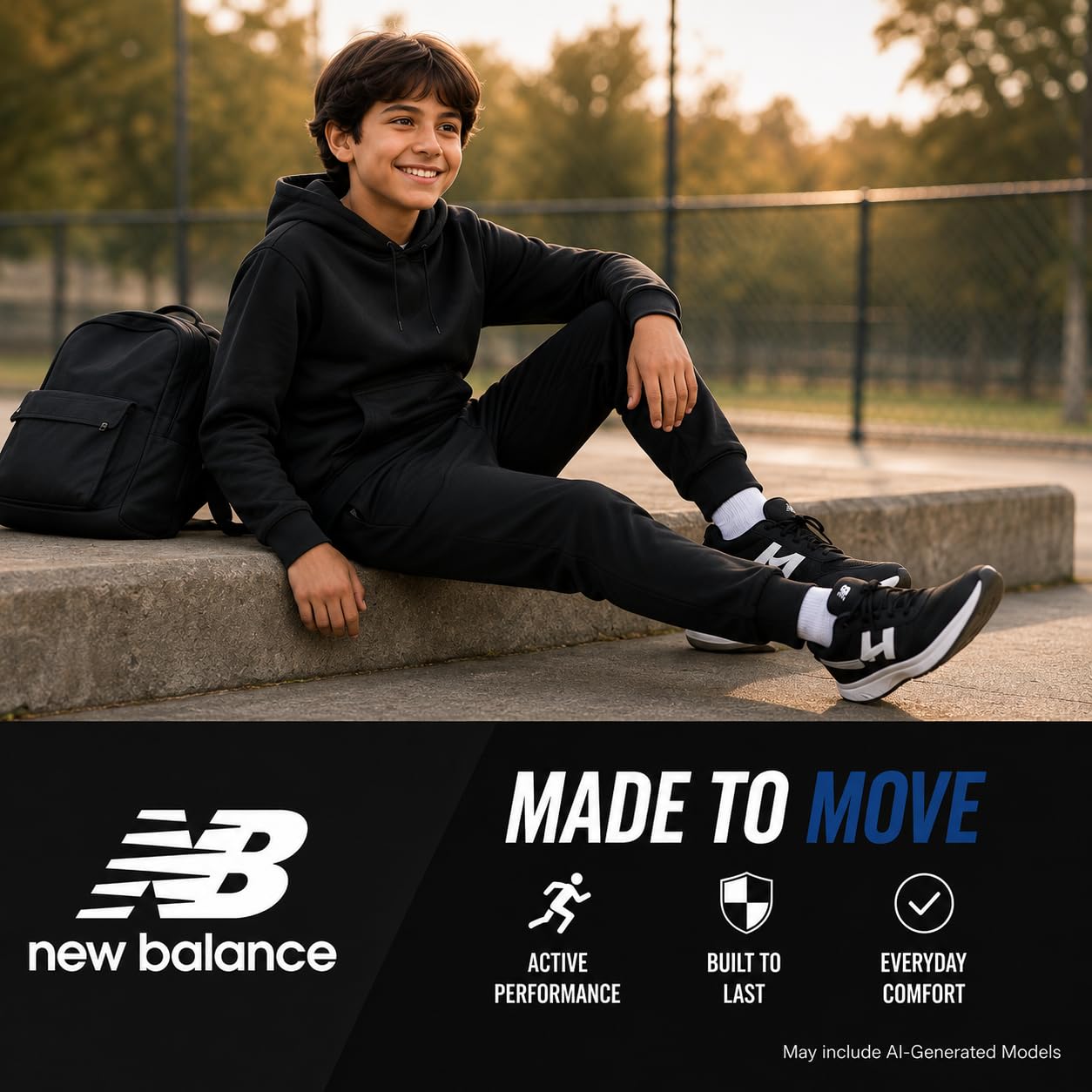 New Balance Pantaloni sportivi per ragazzi, confezione da 2 pezzi, in tricot con elastico in vita, pantaloni sportivi per bambini