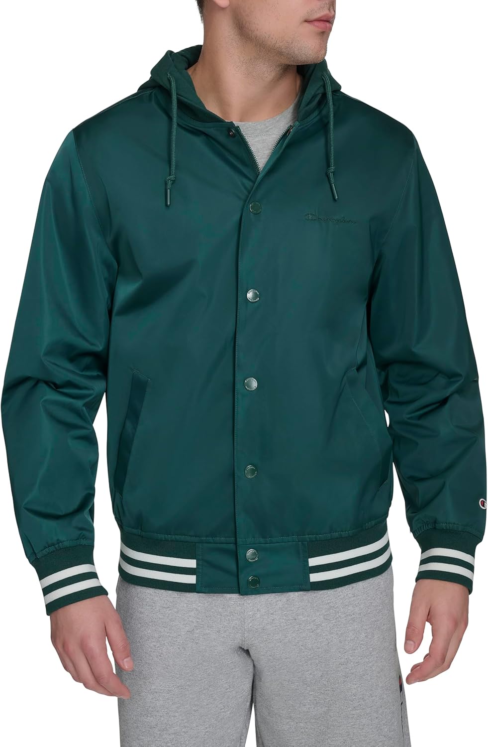 Champion mens Champion Men's Lightweight Varsity Jacket With Jersey Hood