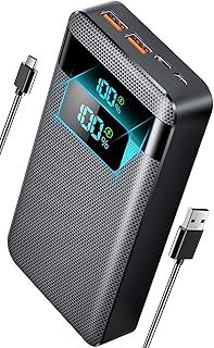 Portable Charger Power Bank, 30000mAh Huge Capacity External Battery Pack, 22.5W QC 3.0 PD Phone Charger, 4 Charging Port Battery Charger With Smart LED Display, Newest Diamond texture design