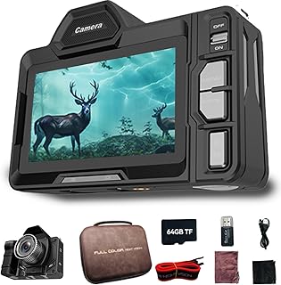 Night Vision Goggles - Full Color Night Vision Binoculars for Adults Military Grade, 4K Video with Sound, Hunting Gifts for Men Hunter, IR Lights for Night Vision, 64GB SD Card - KILOGOGRAPH