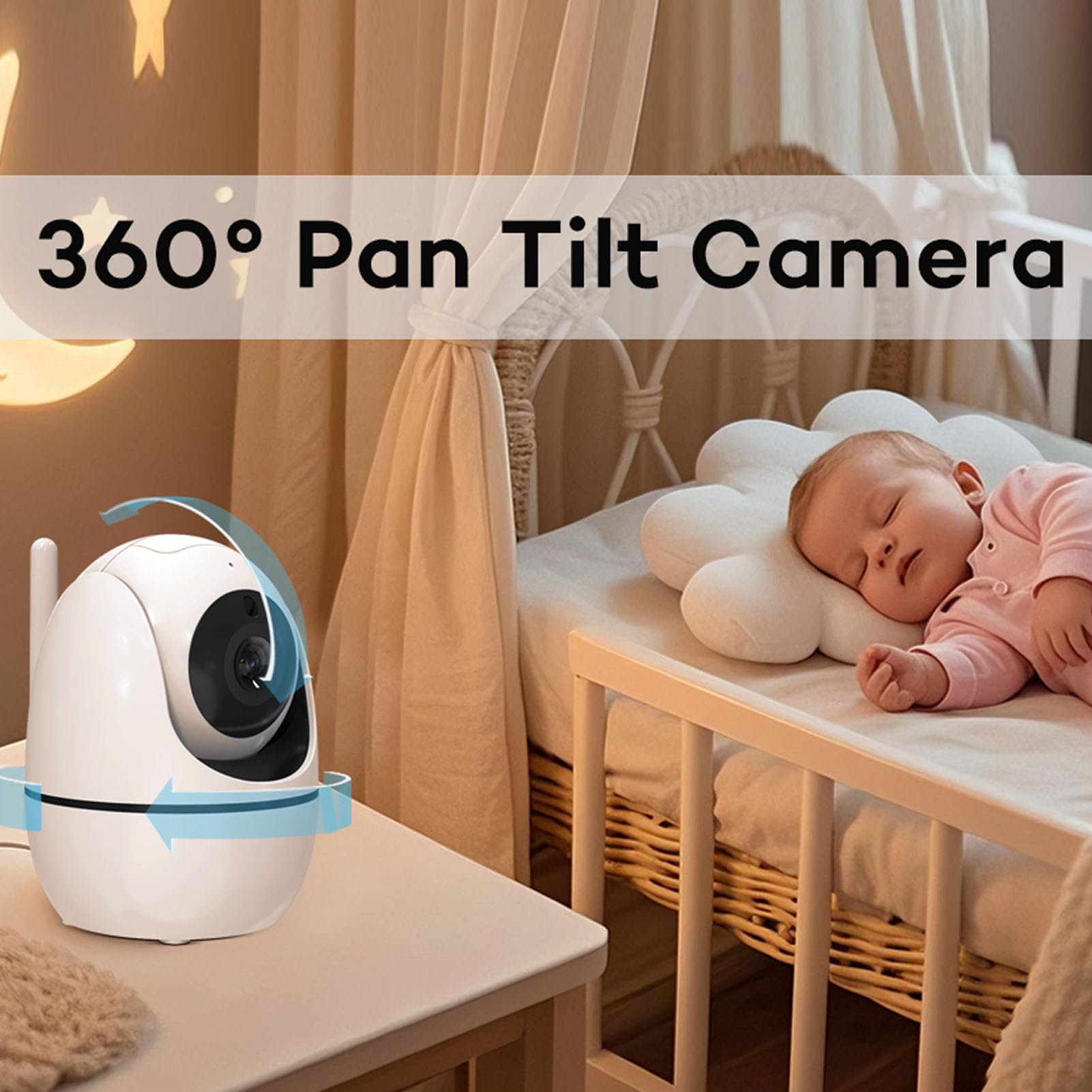 Marhynchus Moniteur bébé sans écran WiFi 720P (Prise UE 100-240V)