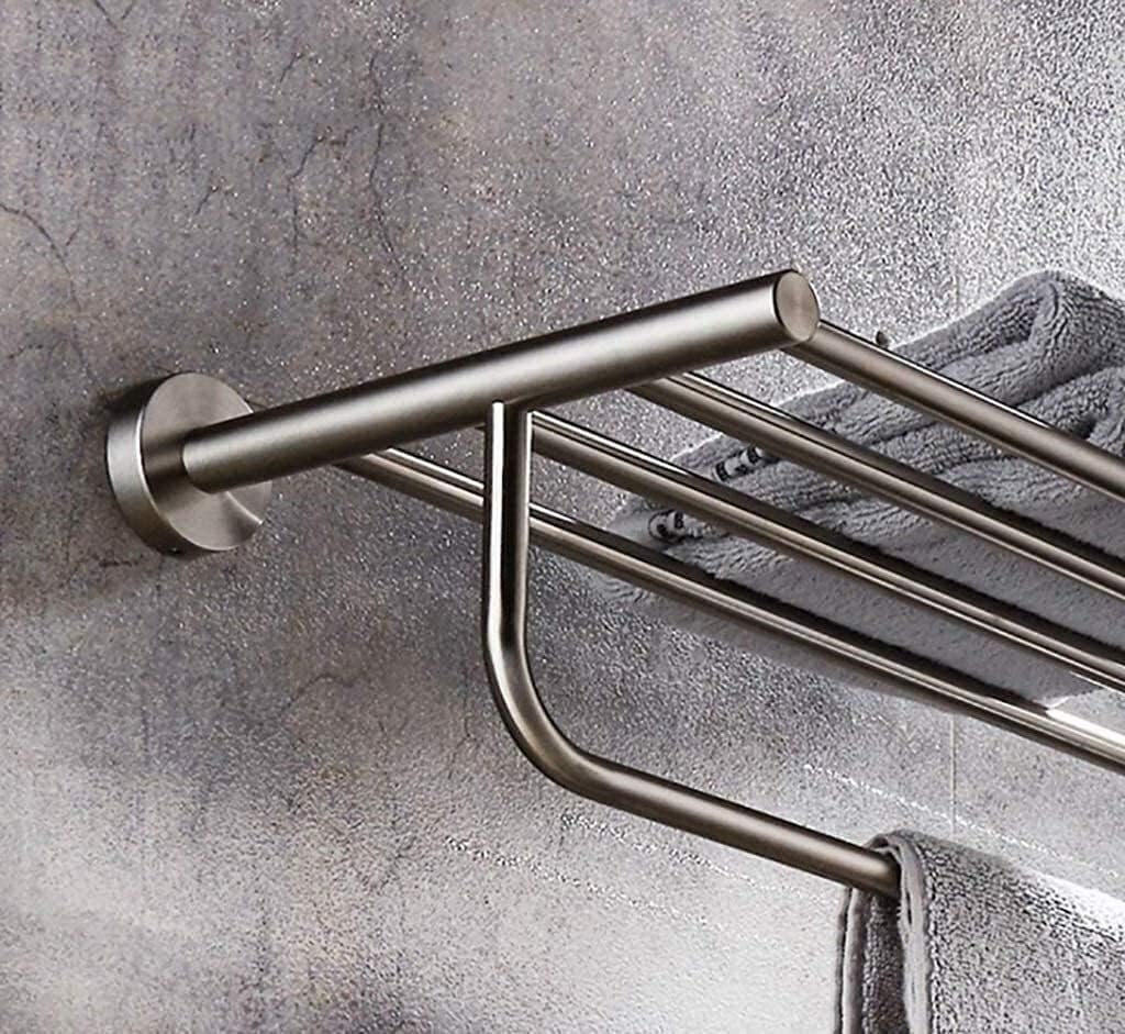 Towel Racks Towel Shelf Bathroom Frame, Brushed Bathroom Hardware Bathroom Accessories, Bathroom Shelf 60Cm Stainless Steel Towel Rack
