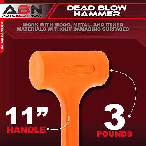 Miniatura 2 de ABN Martillo de soplado muerto, 3 libras - mazo Unicast con revestimiento de goma que no se daña