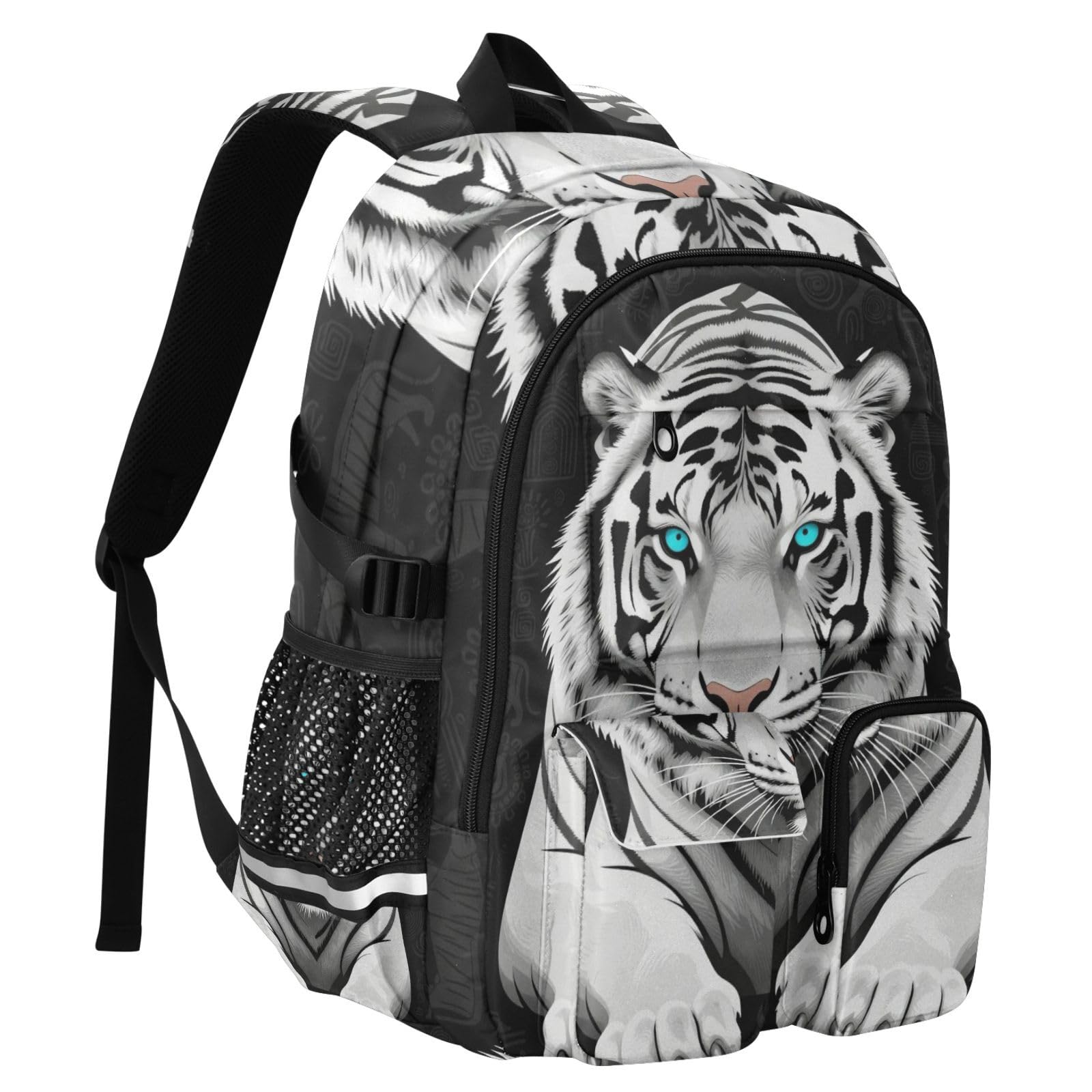 Sac à dos de voyage pour ordinateur portable pour homme et femme Tigres noirs Cool Cartables 44,5 cm Sac à dos avec compartiment pour ordinateur portable Sac à dos bagage