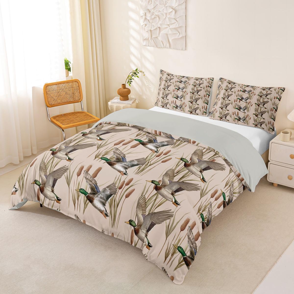 Homemissing Mallard Ente Kids Boys Girls Bettwäsche Set 155x220cm Kinder