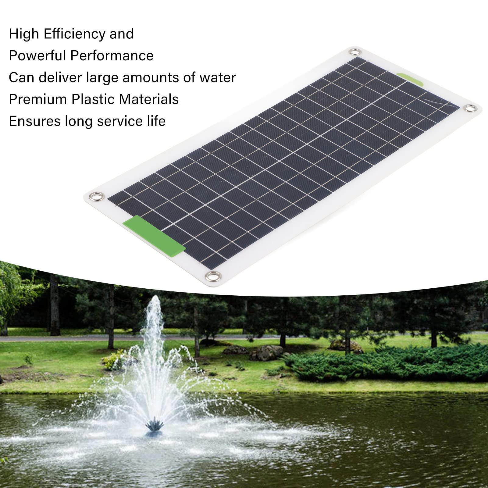 Kit Pompa Acqua Solare Efficiente Pompa per Fontana da 30 W con Pannello Solare per Acquario Piccolo Laghetto, Materiale ABS